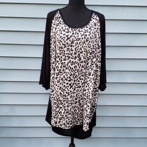 Black animal raglan top